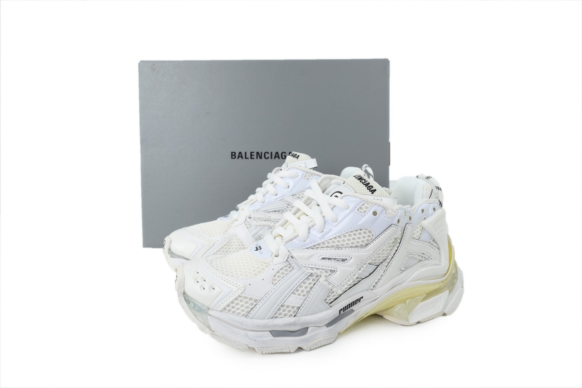 PK God Batch Balenciaga Runner All White 677402 W3RA1 9000