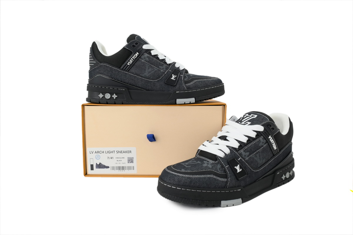 PK God Batch Louis Vuitton Sneakers Black Denim Fabric (NFC)