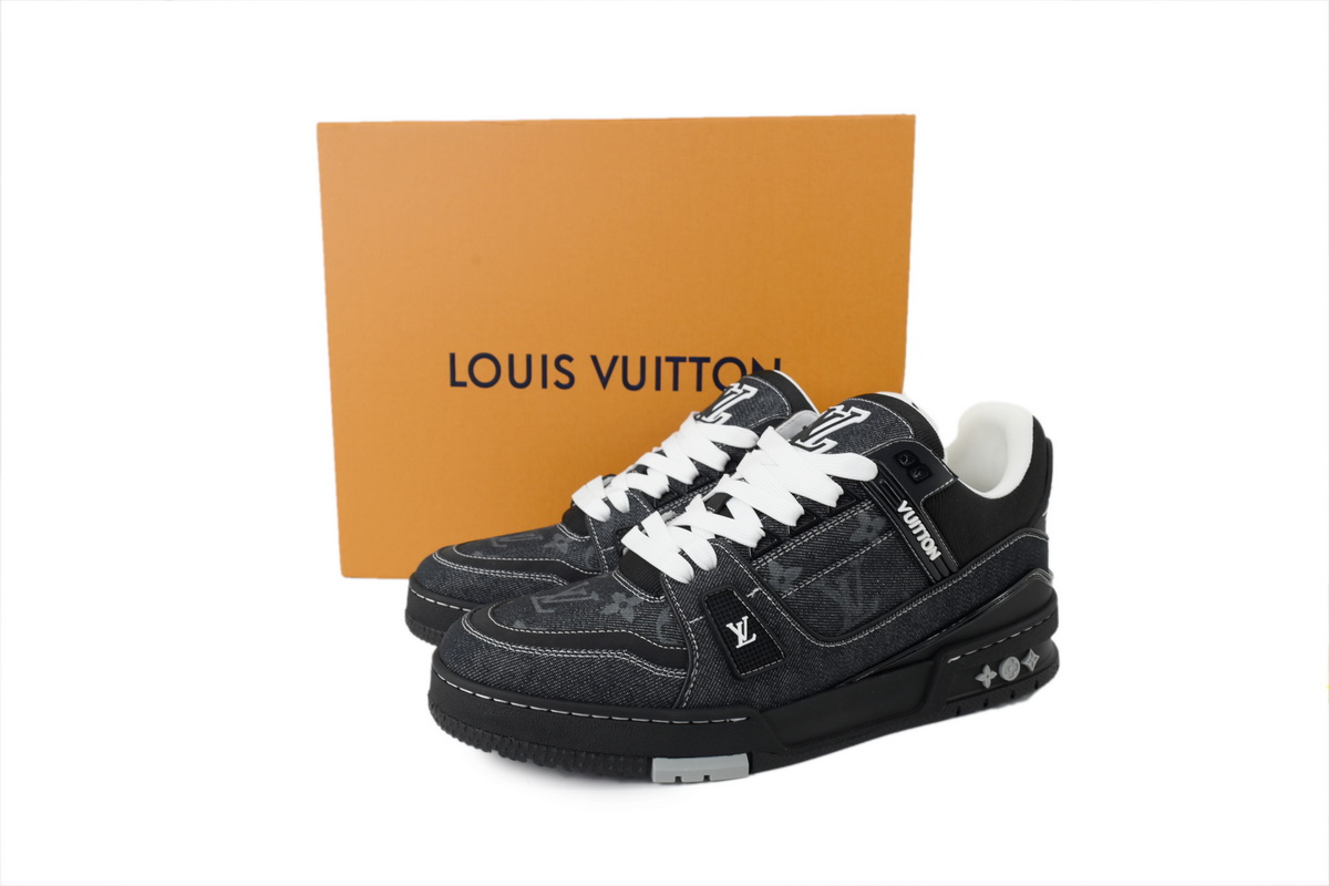 PK God Batch Louis Vuitton Sneakers Black Denim Fabric (NFC)