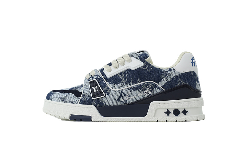 PK God Batch Louis Vuitton Sneakers Blue Denim Fabric (NFC)