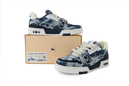 PK God Batch Louis Vuitton Sneakers Blue Denim Fabric (NFC)