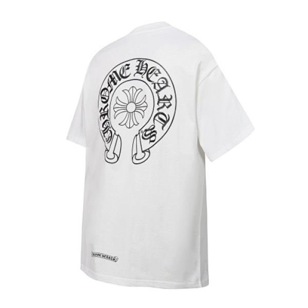 Chrome Hearts Glow-in-the-Dark Horseshoe Tee Black/White-2238#+BAPE Shorts-508#