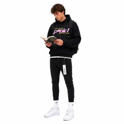 Sp5der P*NK Hoodie + Purple Brand Fashion Jeans YZ072448 01