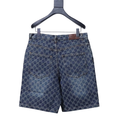 Gucci All-over monogram denim shorts 02