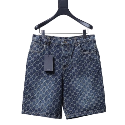 Gucci All-over monogram denim shorts 01