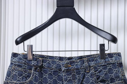 Gucci All-over monogram denim shorts