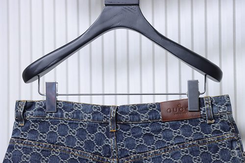 Gucci All-over monogram denim shorts