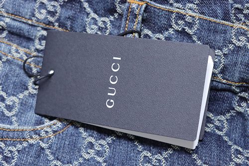 Gucci All-over monogram denim shorts