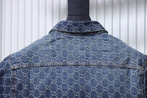 Gucci All-over monogram print denim short-sleeved shirt