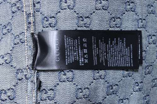 Gucci All-over monogram print denim short-sleeved shirt