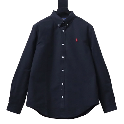 Ralph Lauren Embroidered Button-Down Collar Classic Long-Sleeve Casual Shirt R28 01