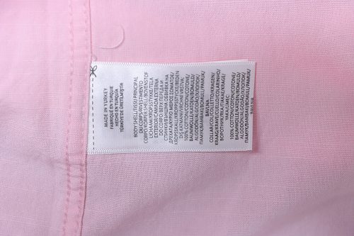 Ralph Lauren Pink linen long-sleeved shirt with small horse embroidery logo