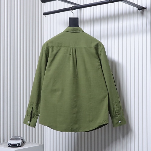 Ralph Lauren Small logo horse embroidered linen long-sleeved shirt, olive green