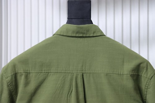 Ralph Lauren Small logo horse embroidered linen long-sleeved shirt, olive green