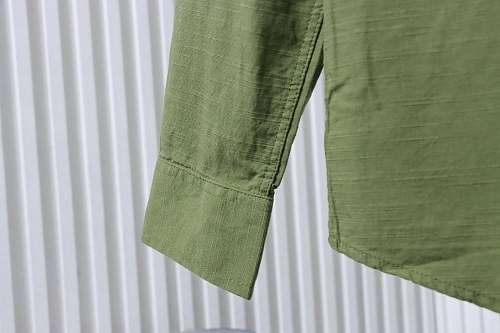 Ralph Lauren Small logo horse embroidered linen long-sleeved shirt, olive green