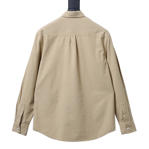 Ralph Lauren Small logo war horse embroidered linen long-sleeved shirt