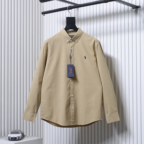 Ralph Lauren Small logo war horse embroidered linen long-sleeved shirt
