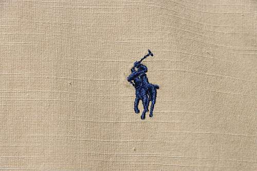 Ralph Lauren Small logo war horse embroidered linen long-sleeved shirt