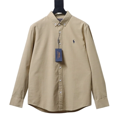 Ralph Lauren Small logo war horse embroidered linen long-sleeved shirt 01
