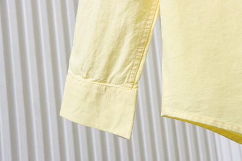 Ralph Lauren Yellow linen long-sleeved shirt with small warhorse embroidery logo