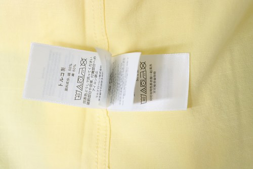 Ralph Lauren Yellow linen long-sleeved shirt with small warhorse embroidery logo