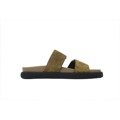 PK God Batch  LOUIS VUITTON Venice Mule Shoes Khaki 02
