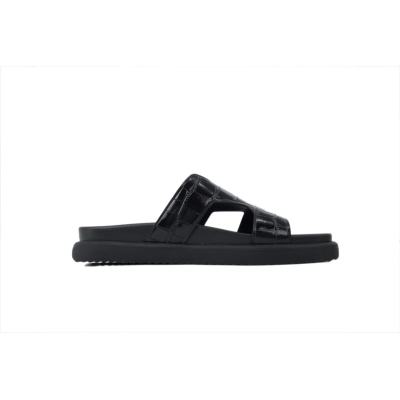 PK God Batch LOUIS VUITTON Oasis Mule Shoes Black Crocodile Leather 02