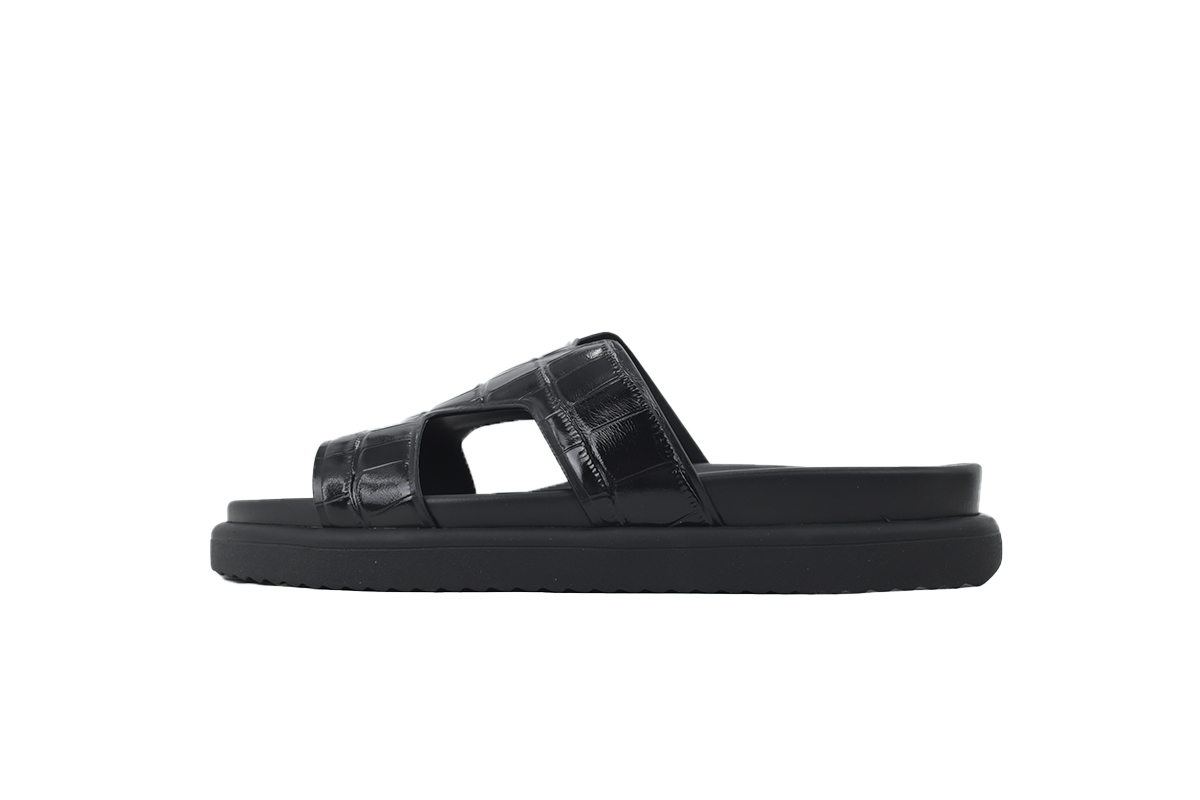 PK God Batch LOUIS VUITTON Oasis Mule Shoes Black Crocodile Leather