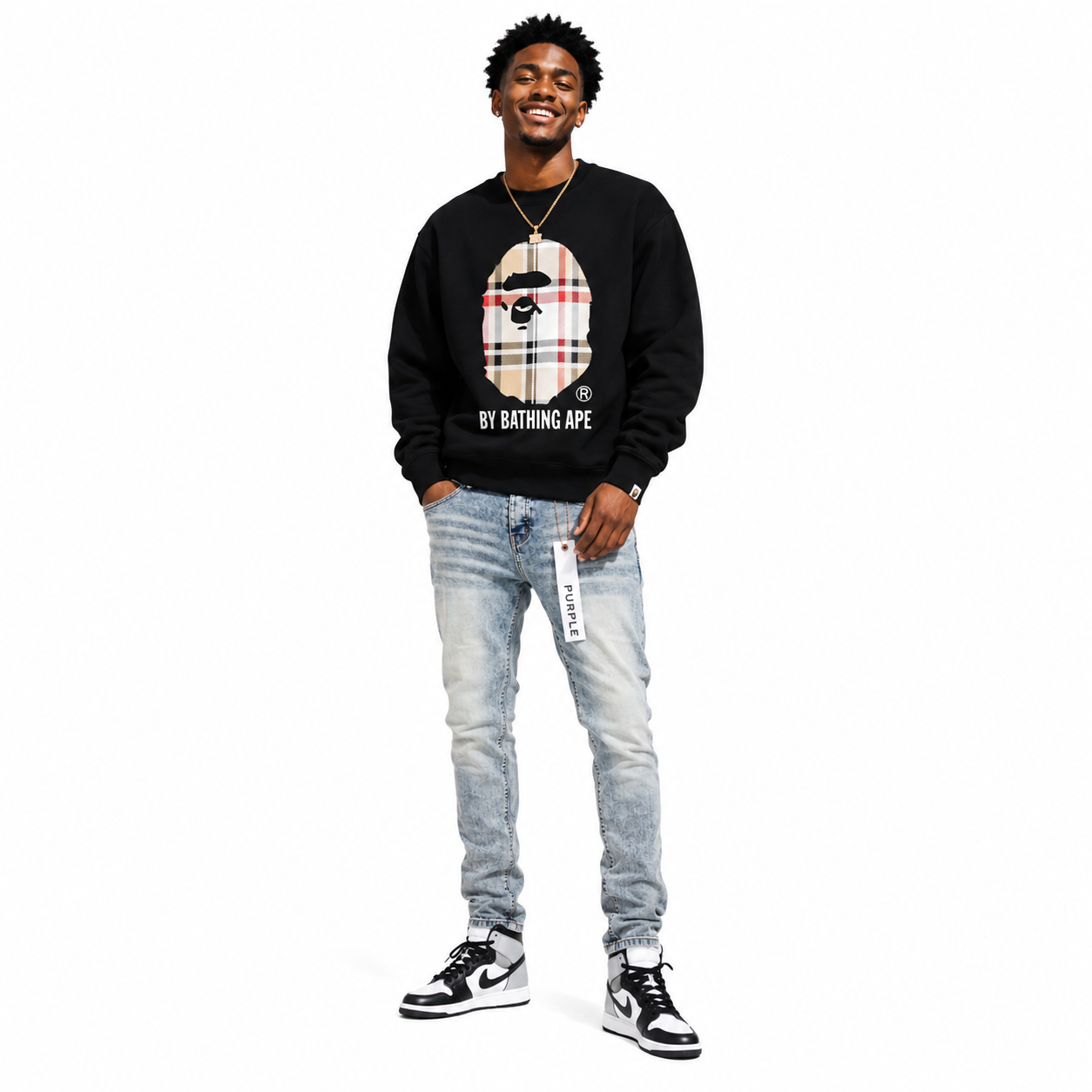 BAPE Hoodie-5125#+Purple Brand Fashion Men Jeans YZ072421
