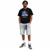 Burberry Equest Knigh Design T-Shirt Black/White+Purple Brand Denim Shorts PK507