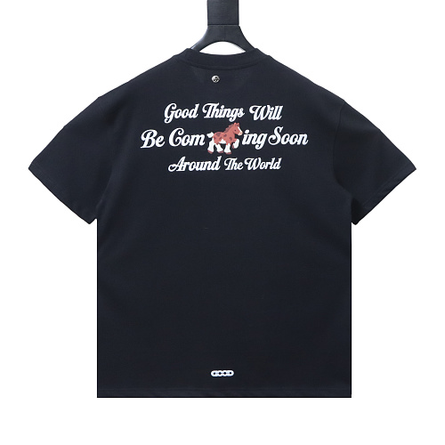 GOODBRAND 2026SS Cowboy Rhinestone Tee / Year of the Horse T-Shirt Black