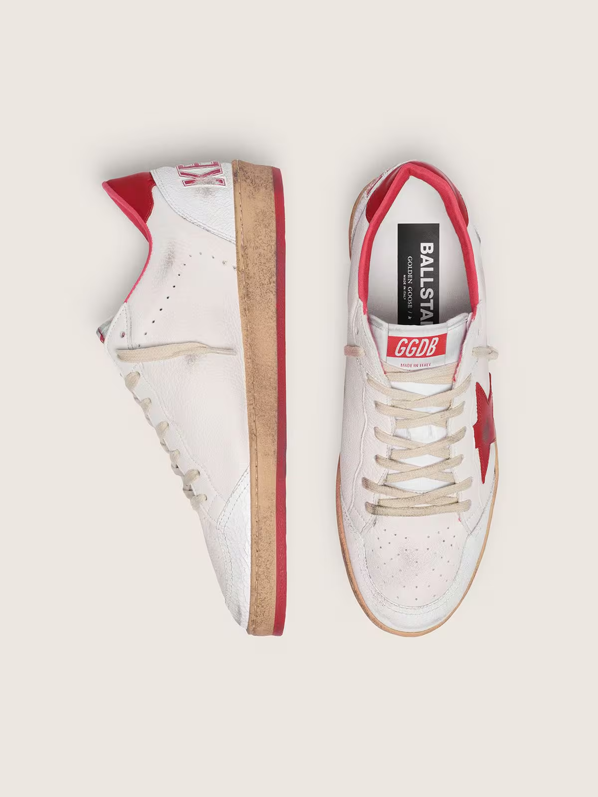 Golden Goose Men's Ball Star in white leather