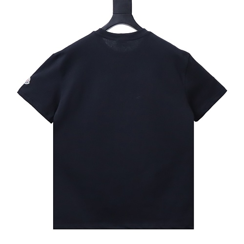  Moncler Embroidered Anchor Cotton T-Shirt Black