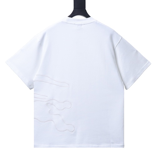 Burberry Relaxed Fit EKD Outline Stitch Cotton T-shirt White