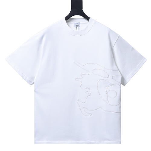 Burberry Relaxed Fit EKD Outline Stitch Cotton T-shirt White