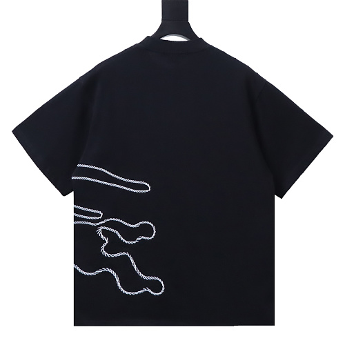 Burberry Relaxed Fit EKD Outline Stitch Cotton T-shirt Black