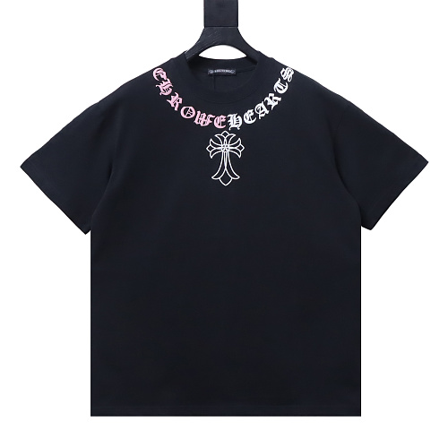 Chrome Hearts Neck Script Cross Embroidery T-Shirt