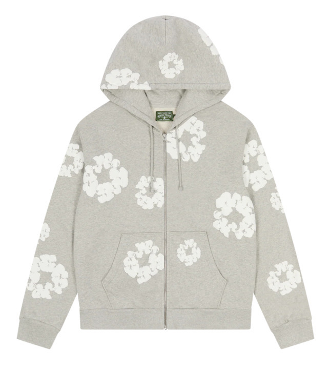 Denim Tears Cotton Wreath Zip Hoodie Gray