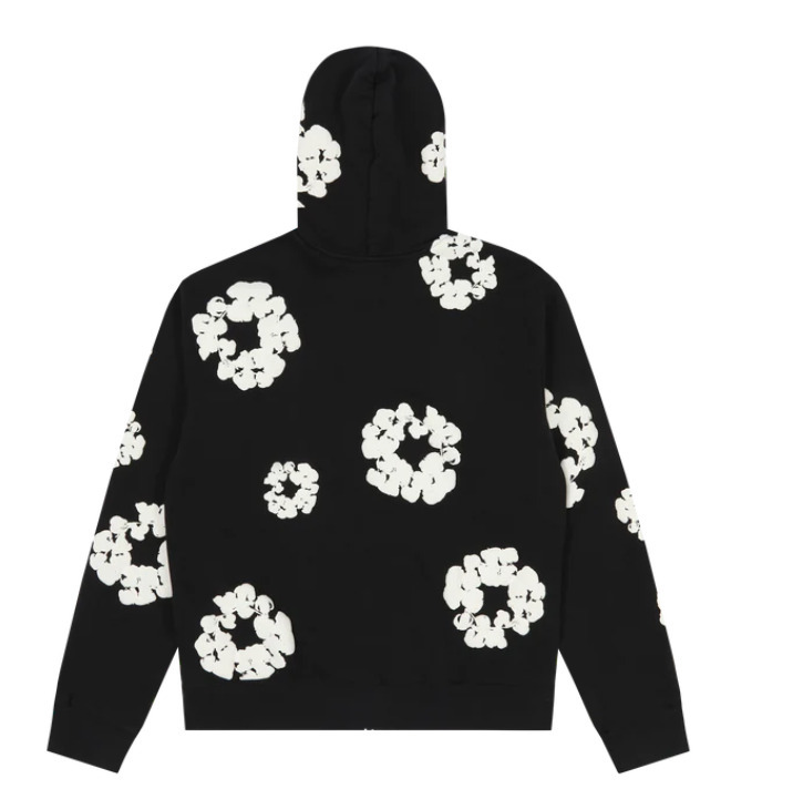 Denim Tears Cotton Wreath Zip Hoodie Black
