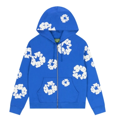 Denim Tears Cotton Wreath Zip Hoodie Blue 01