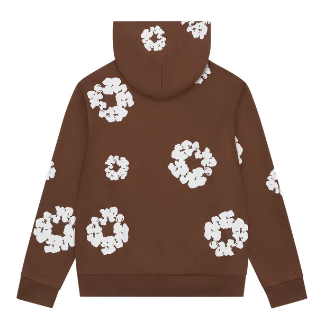Denim Tears Cotton Wreath Zip Hoodie Brown