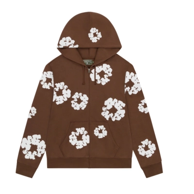 Denim Tears Cotton Wreath Zip Hoodie Brown 01