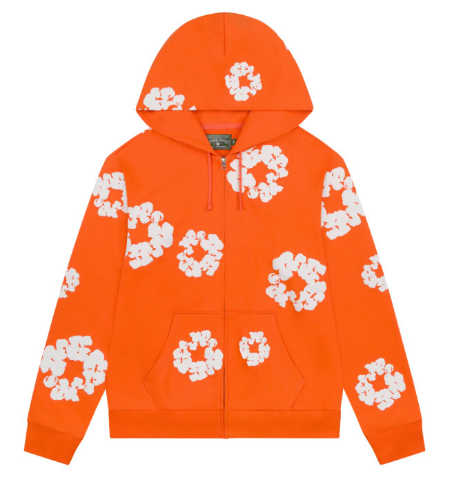 Denim Tears Cotton Wreath Zip Hoodie Orange