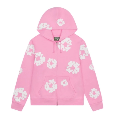Denim Tears Cotton Wreath Zip Hoodie Pink 01