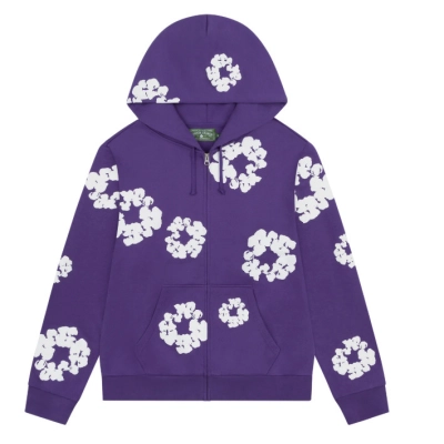 Denim Tears Cotton Wreath Zip Hoodie Purple 01