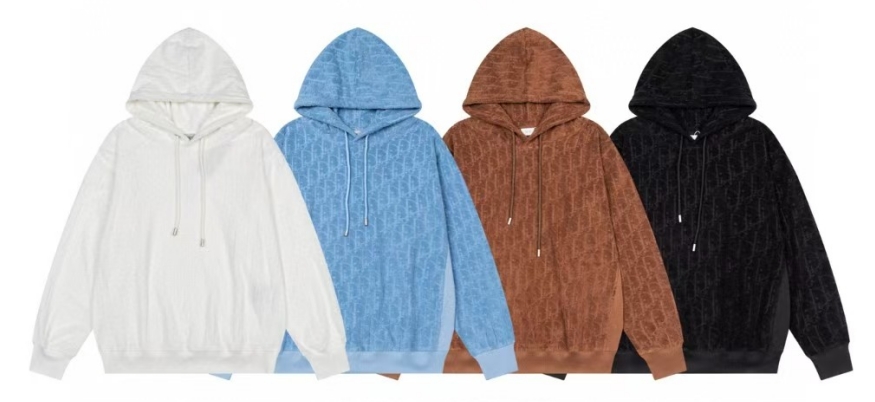 Dior Oblique Relaxed-Fit Hooded Sweatshirt（Terry Cotton Jacquard）