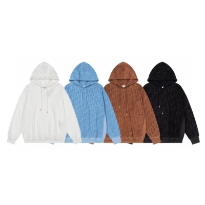Dior Oblique Relaxed-Fit Hooded Sweatshirt（Terry Cotton Jacquard） 01