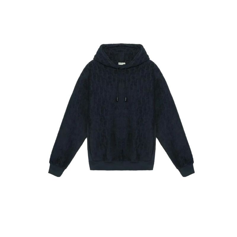 Dior Oblique Relaxed-Fit Hooded Sweatshirt（Terry Cotton Jacquard）