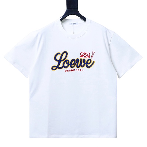 Loewe Heritage Script Embroidered Cotton Tee White