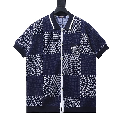 Louis Vuitton Damier Jacquard Polo Cardigan